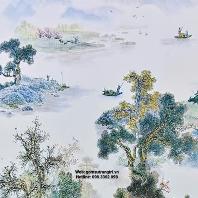 TRANH SỨ KHUNG GỖ – HỌA TIẾT XÓM NÚI